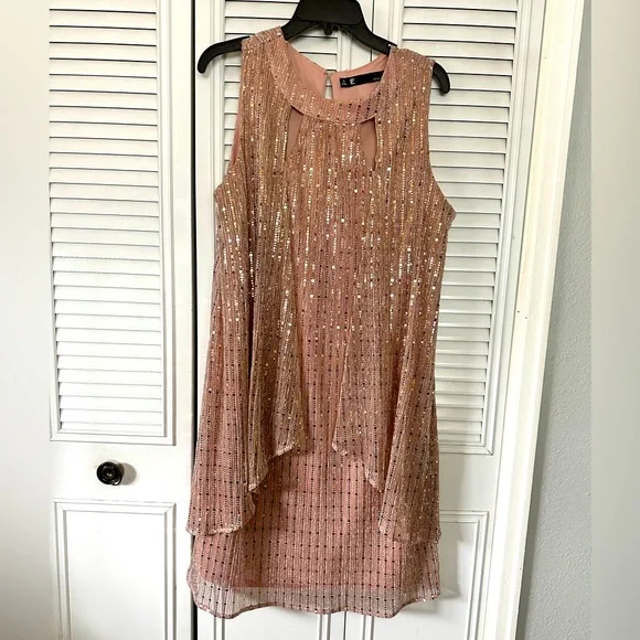 rose gold dress size 14 Muse Sequin Maxi Dress main image 0